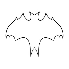 Black Bat Outlined