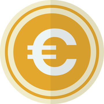 euro coin illustration in minimal style