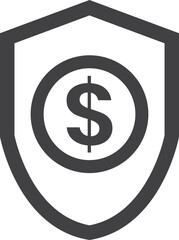 shield and money illustration in minimal style