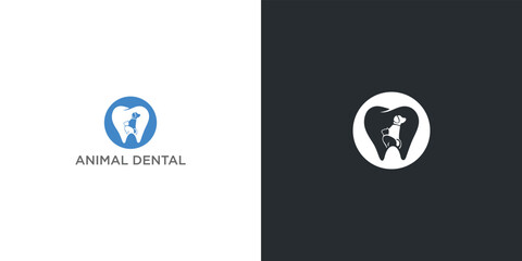 dental Animal logo template vector illustration