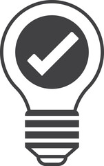 check mark and light bulb illustration in minimal style