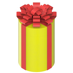 3d rendering illustration of a cylindrical gift case