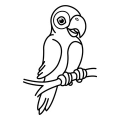 Cute bird cartoon characters vector illustration. For kids coloring book.