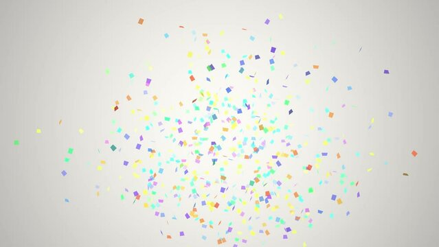 Multicolored Confetti Explosion Animation on a white background celebration and festive concept 4k