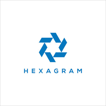 abstract hexagram star logo vector template