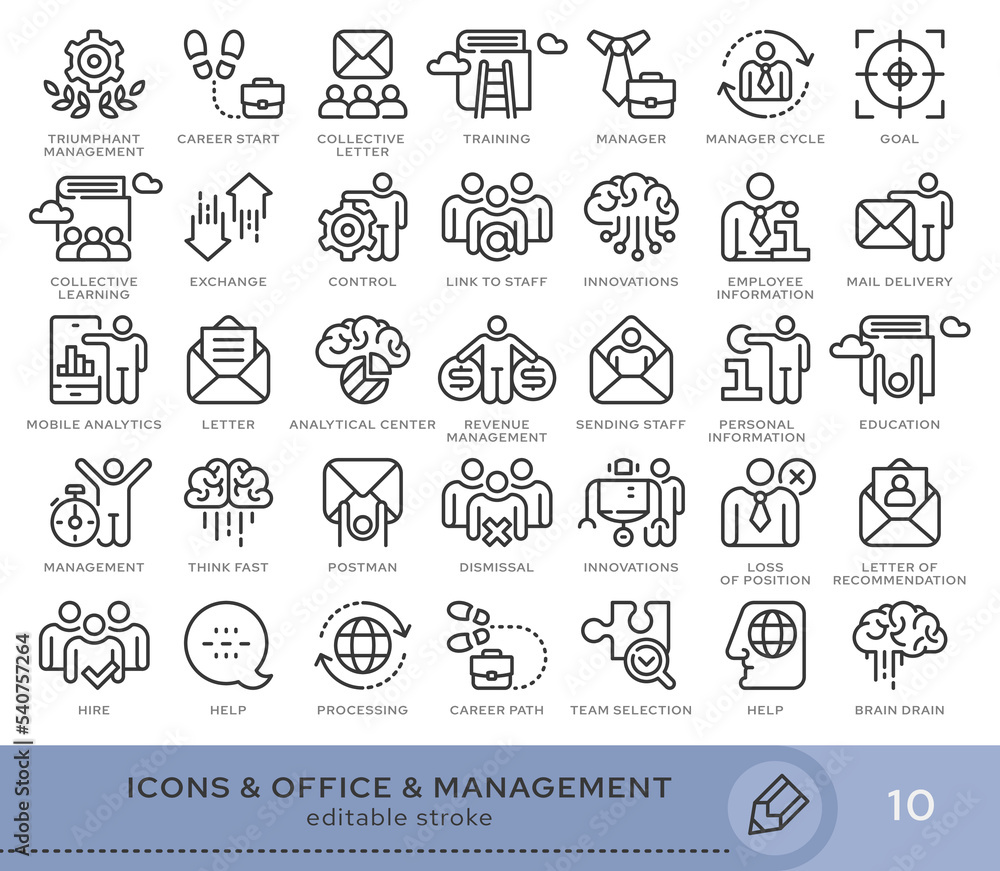 Aufkleber set of conceptual icons. vector icons in flat linear style for web sites, applications and other gra