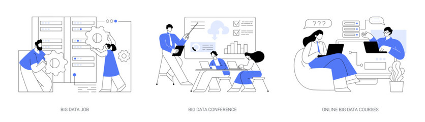 Information technology career abstract concept vector illustrations.