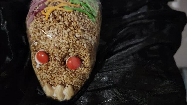 Delicious amaranth skull head, typical sweet of the day of the dead.