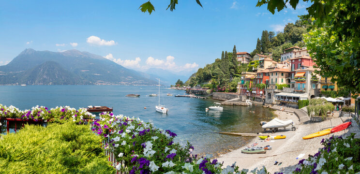 Bellano - The panorama town and the como lake.
