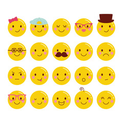 Cheeky Emoji set of smiley face icons