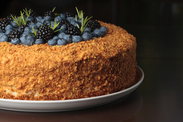 Beautiful torso with blueberry or blueberry berries