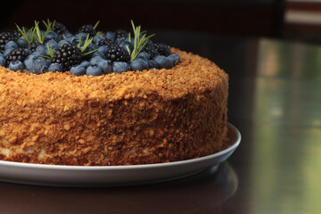 Beautiful torso with blueberry or blueberry berries