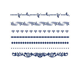 Obraz premium set of geometric and natural borders. Floral ornament frames. Elegant Geometric vintage fashion pattern