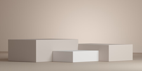 3d podium brown background for product presentation. 3d rendering illustration.