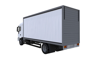 PNG Graphic of Cargo Truck Rear View PNG Object. Small Truck Isolated.