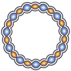 Ancient mosaic frame. Decorative antique stone ornament.