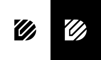 letter d abstract line logo design - obrazy, fototapety, plakaty