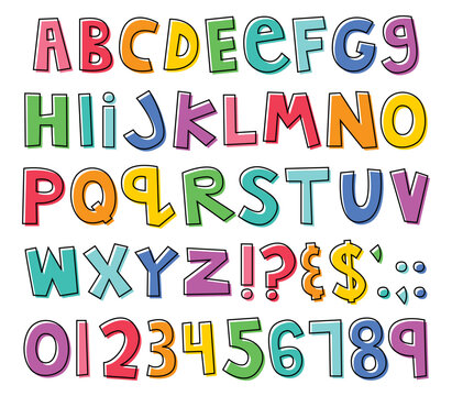 Rainbow vector alphabet set