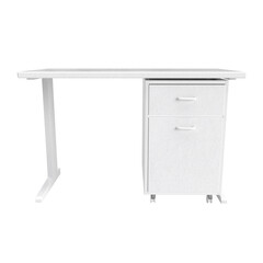 3d table work desk front view angle with white color simple furniture can for study