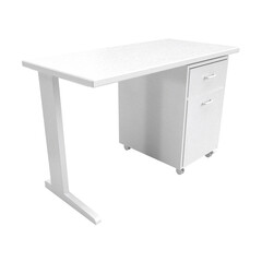 3d table work desk top side front angle with white color simple furniture can for study