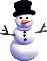 Snowman in white background Flat design. 