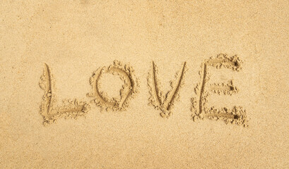 Love write in the sand