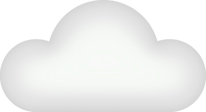 White 3d cloud. Round cartoon cloud. Weather symbol.