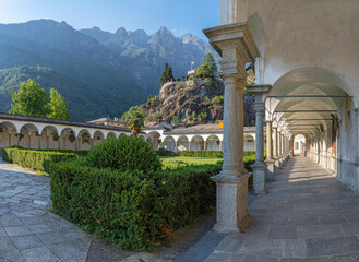 Chiavenna The atrium of  church San Lorenzo.