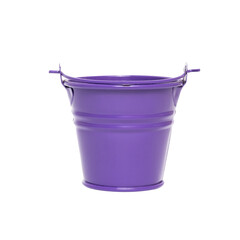 Small purple bucket on white background © Snizhana