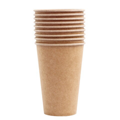 Paper cups isolated on white background.
