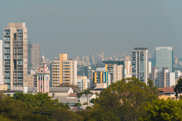 Fototapeta na wymiar Sao Paulo Building Skyline View From the Park