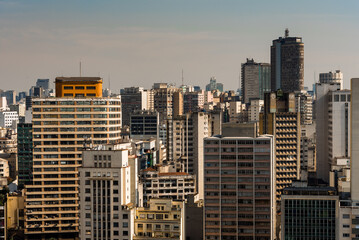 Fototapeta na wymiar Sao Paulo city skyline with famous high rise buildings in the horizon