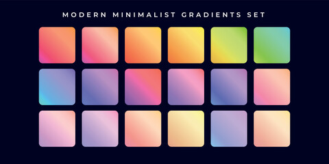 Modern gradient set for background, gradient wallpaper for ui/ux, vibrant gradient collection for covers, wallpapers, advertising, gradient graphic template