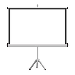 A projected screen with a tripod for your presentations