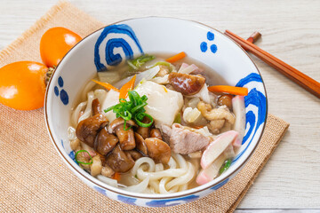 餅入りキノコうどん
