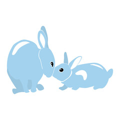 Hand Drawn Cute Bunny, print design rabbit, children print on t-shirt. Vector illustration