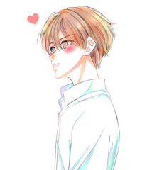 白シャツの男性　恋愛