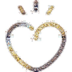 heart made of photo with many peoples