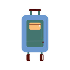 blue suitcase with wheels