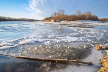 frozen river in winter