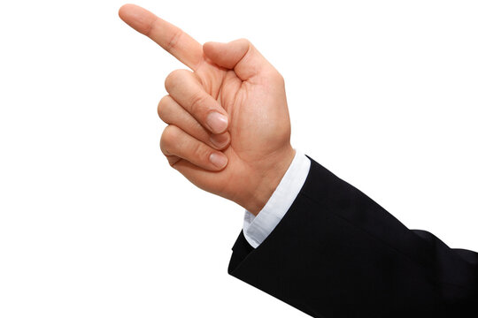 Gesture series: hand symbolically points upwards with the index finger.