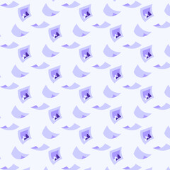 Pattern set. Seamless pattern with paper, page and pictures in frame icon on purple background for banner, pattern background, wallpaper, wrapping paper, scrapbook, textile and other design.