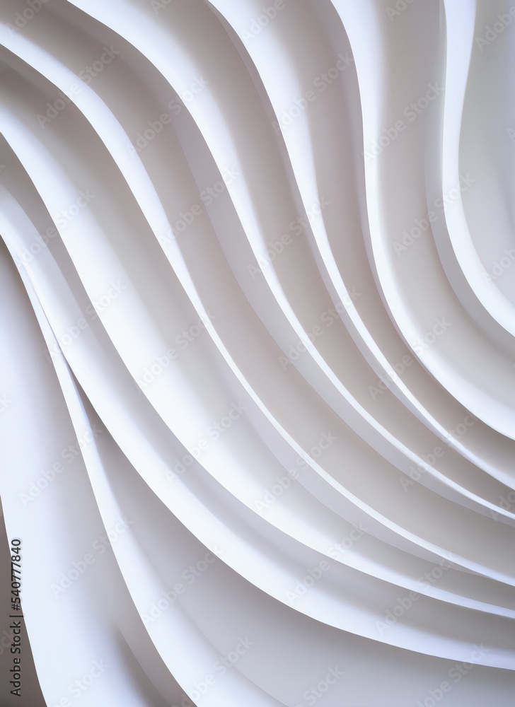 Fototapete white architecture circular background. modern building design. abstract curved shapes. geometric co