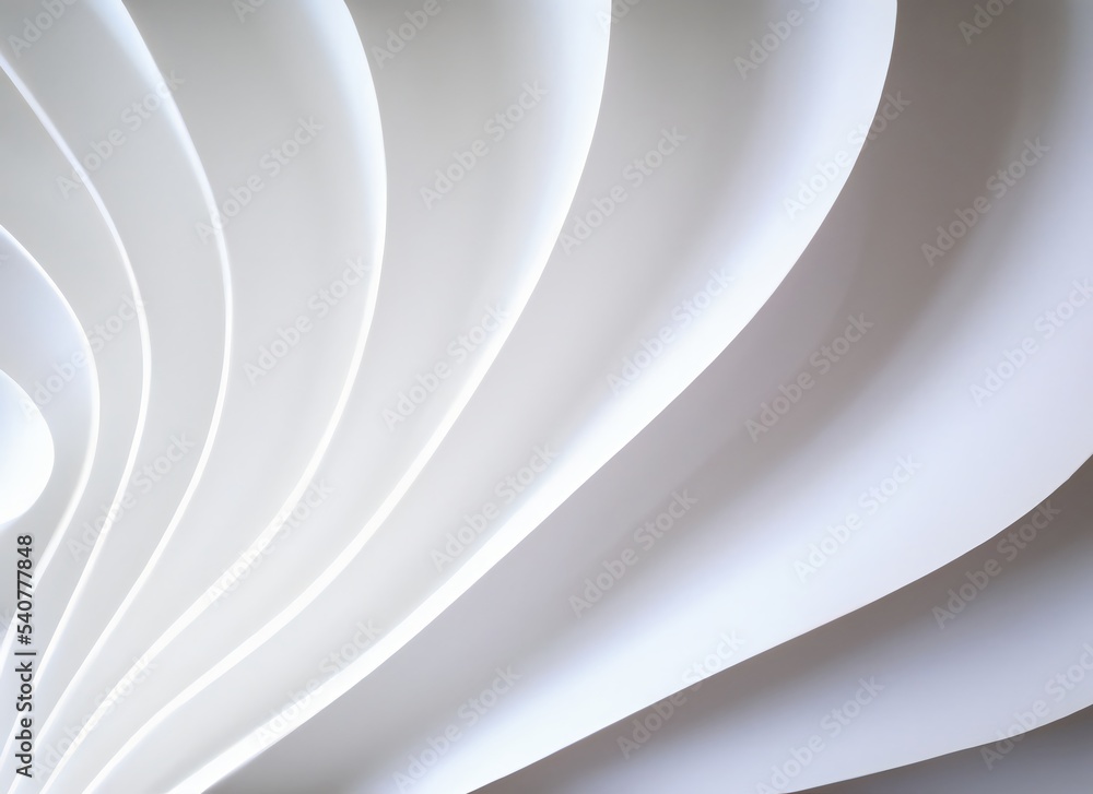 Fototapete white architecture circular background. modern building design. abstract curved shapes. geometric co