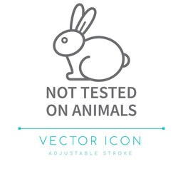 Not Tested On Animals Line Icon