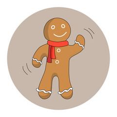  Christmas homemade gingerbread cookies on an isolated background. Festive ginger man. Vector.