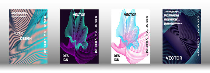 A set of modern abstract covers with abstract gradient linear waves.