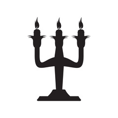 Halloween candlestick isolated on white background