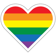 rainbow flag heart sticker