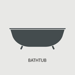 Bathtub vector icon illustration sign